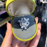 Butterfly Zircon Silver Wedding Bands Ring Statement Jewelry