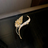 Tiny Tulip Rose Brooch 14K Zircon Flower Jewelry Pendant