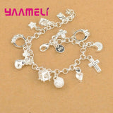925 Silver Bracelet with Charms for Women