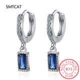 925 Silver Tourmaline Hoop Earrings Paraiba Earrings