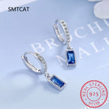 925 Silver Tourmaline Hoop Earrings Paraiba Earrings