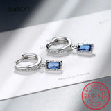 925 Silver Tourmaline Hoop Earrings Paraiba Earrings