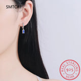 925 Silver Tourmaline Hoop Earrings Paraiba Earrings