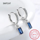 925 Silver Tourmaline Hoop Earrings Paraiba Earrings