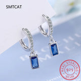 925 Silver Tourmaline Hoop Earrings Paraiba Earrings