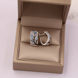 Zircon Flower Clip Earrings for Women