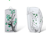 Zircon Flower Clip Earrings for Women