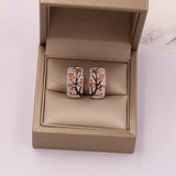 Zircon Flower Clip Earrings for Women
