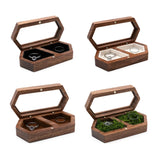 Walnut Wood Ring Box Jewelry Organizer Display