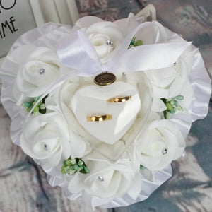 Wedding Ring Box Ring Bearer Pillow Green Purple Flower Decor