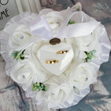 Wedding Ring Box Ring Bearer Pillow Green Purple Flower Decor