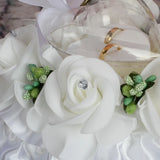 Wedding Ring Box Ring Bearer Pillow Green Purple Flower Decor