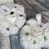 Wedding Ring Box Ring Bearer Pillow Green Purple Flower Decor