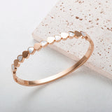 Shell Love Heart Bangle for Women Stainless Steel Bracelet Birthday Jewelry