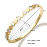 Shell Love Heart Bangle for Women Stainless Steel Bracelet Birthday Jewelry
