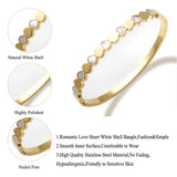 Shell Love Heart Bangle for Women Stainless Steel Bracelet Birthday Jewelry
