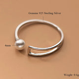 Simulated Pearl Ring, Sterling Silver Women Ring 925 Silver Wedding