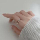 Simulated Pearl Ring, Sterling Silver Women Ring 925 Silver Wedding