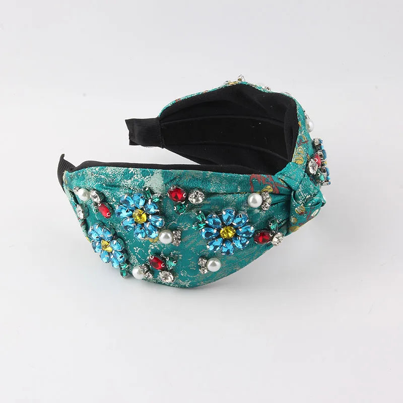 Cloth Headband with Rhinestones for Ladies Party Hair
