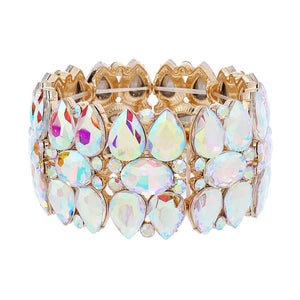 Rhinestone Elastic Bracelet Bridal Girl Bangle Wristband