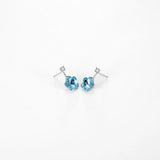 925 Silver Flower Crystal Earrings for Wedding