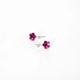 925 Silver Flower Crystal Earrings for Wedding