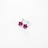 925 Silver Flower Crystal Earrings for Wedding