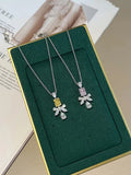 Geometric Zircon Pendant Necklace for Women