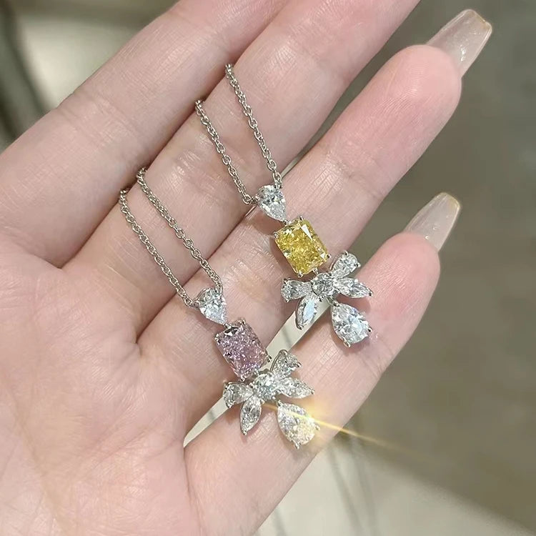 Geometric Zircon Pendant Necklace for Women