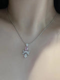 Geometric Zircon Pendant Necklace for Women