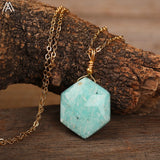 Labradorite Slab Beads Pendant Necklace for Women