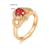 Crystal Oval Engagement Wedding Ring Anillos Stylish Bride Jewelry