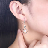 925 Silver Pearl Drop Earrings for Lady Girl Party Jewelry Love Gift