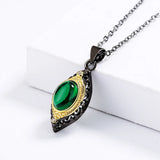 925 Silver Emerald Agate Clavicle Chain Women's Jewelry