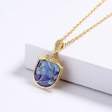 Enamel Pendant Necklace 18k Clavicle Chain for Women