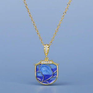 Enamel Pendant Necklace 18k Clavicle Chain for Women