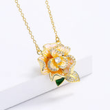 Yellow Flowers Pendant Necklace Women's Party Jewelry