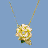 Yellow Flowers Pendant Necklace Women's Party Jewelry