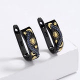 Women's Star Moon Earrings Two-color Jewelry Flower Earrings