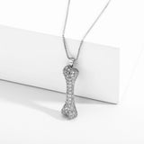 Zircon Bone Pendant Necklace for Women Silver Clavicle Chain Jewelry