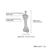 Zircon Bone Pendant Necklace for Women Silver Clavicle Chain Jewelry