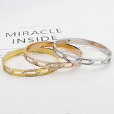 Zircon Chain Shape Bracelet Stainless Steel Woman Bangle Plated Jewelry