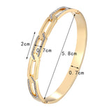 Zircon Chain Shape Bracelet Stainless Steel Woman Bangle Plated Jewelry