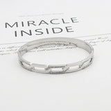 Zircon Chain Shape Bracelet Stainless Steel Woman Bangle Plated Jewelry