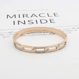 Zircon Chain Shape Bracelet Stainless Steel Woman Bangle Plated Jewelry
