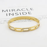 Zircon Chain Shape Bracelet Stainless Steel Woman Bangle Plated Jewelry