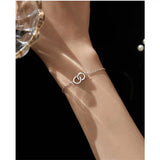 Zircon Circles Interlocking Bracelets S925 Silver Bracelet Women Jewelry