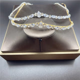 Zircon Crown Crystals Bridal Headpiece Moroccan Bride Wedding Hair Acc