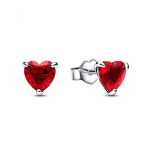 Zircon Red Heart Charm Set for Bracelet PAN Series