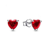 Zircon Red Heart Charm Set for Bracelet PAN Series
